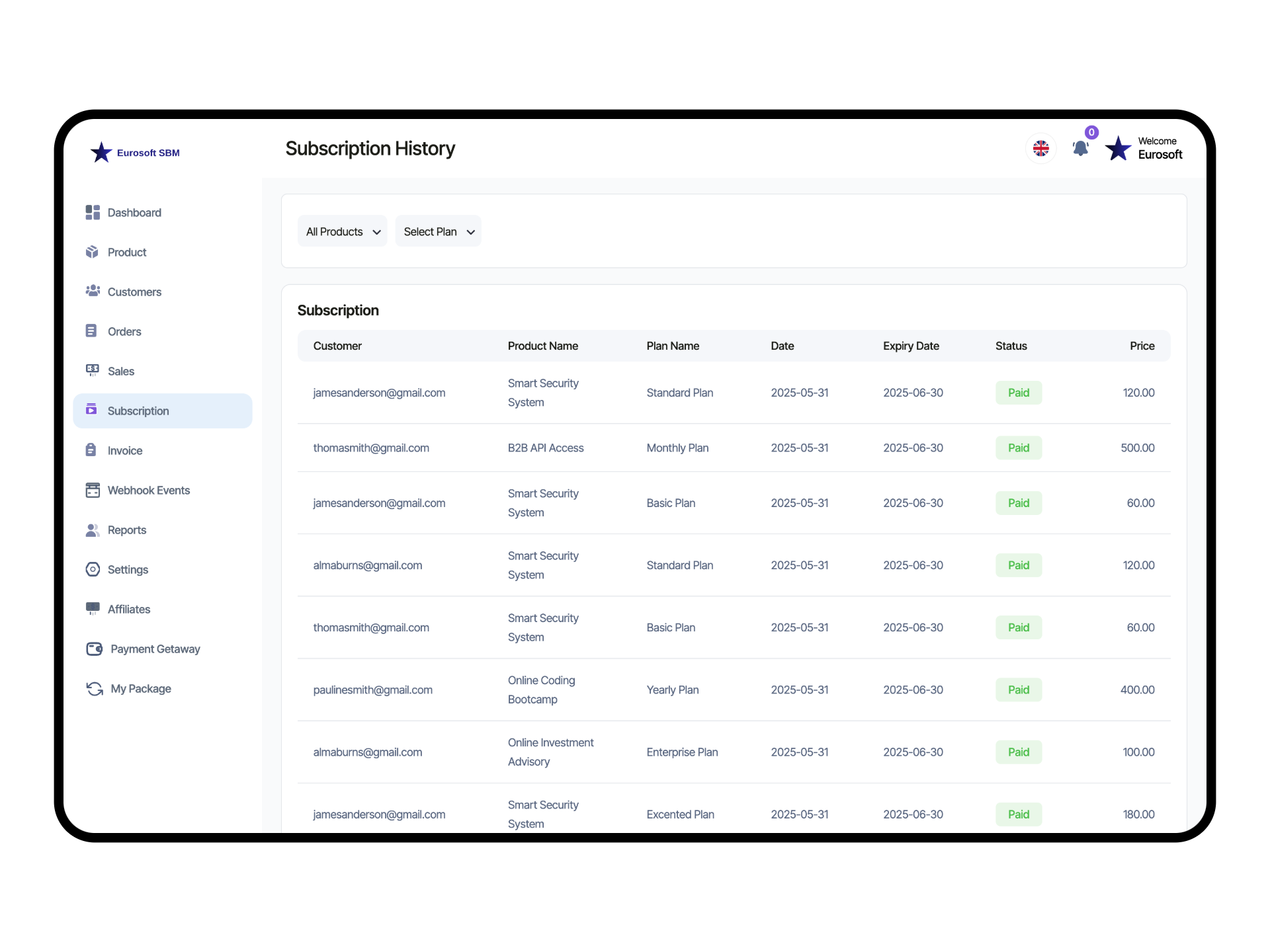 Subscription Management